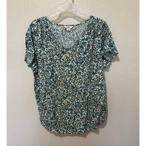Women’s Croft & Barrow Floral Short Sleeve Blouse Shirt, size 1X XXL